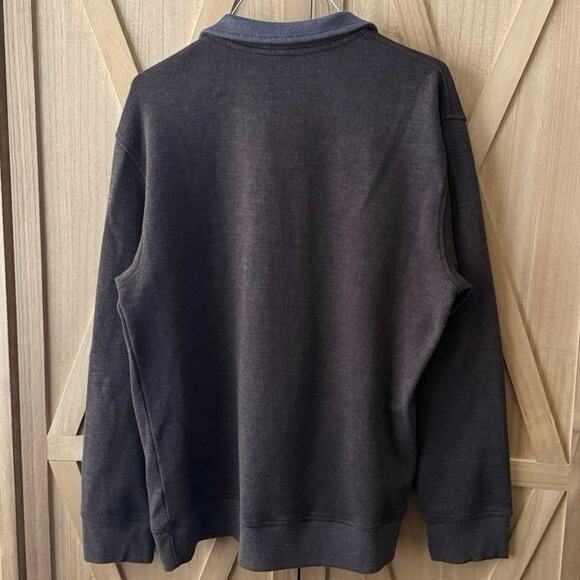 Van Heusen Men’s Brown Pull Over 1/4 Zip Ribbed Sweater - Picture 2 of 8